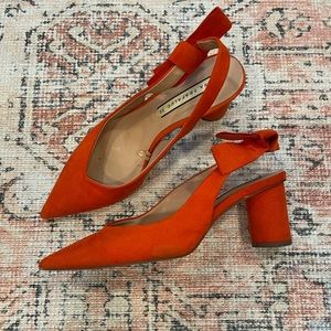 Suede Closed Toe Pointed Block Heels